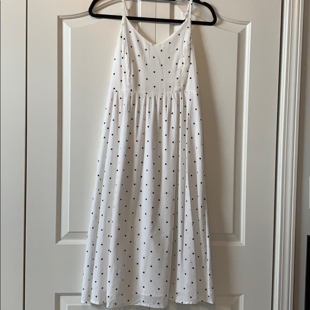 Old Navy White Polka Dot Midi Dress